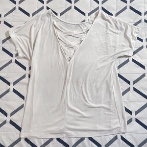 NY&C White Criss Cross Back Dolman Top